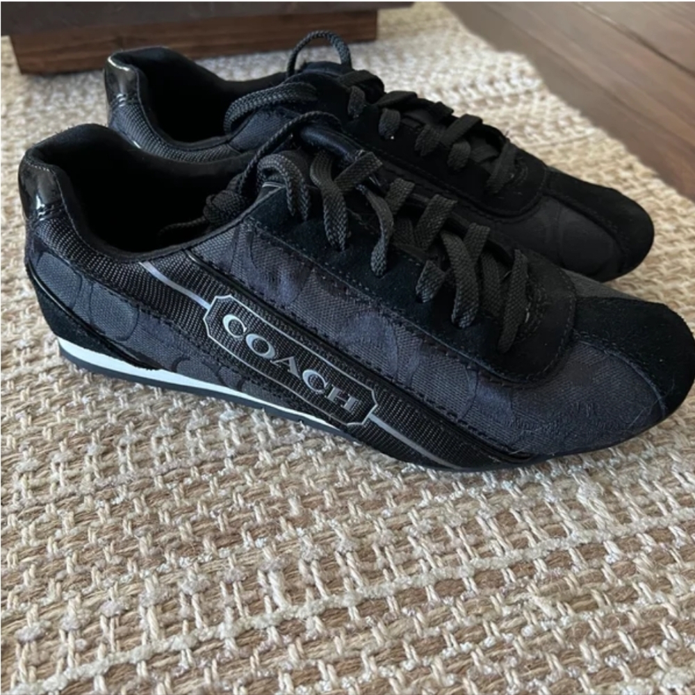 Coach Women's Black and Gray Sneakers - Picture 2 of 8